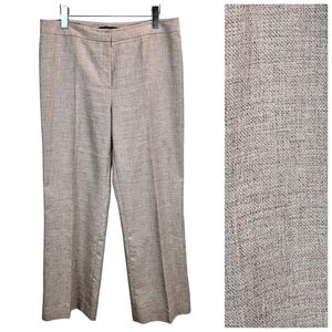 Lafayette 148 NY Women Menswear Virgin Wool Blend Dress Pants 12 Tan Lightweight
